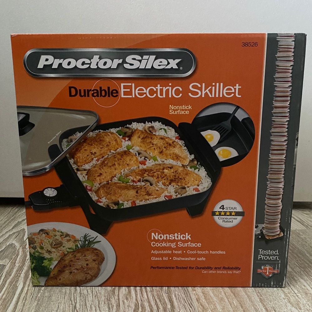 •Proctor Silex• Durable Electric Skillet with Lid